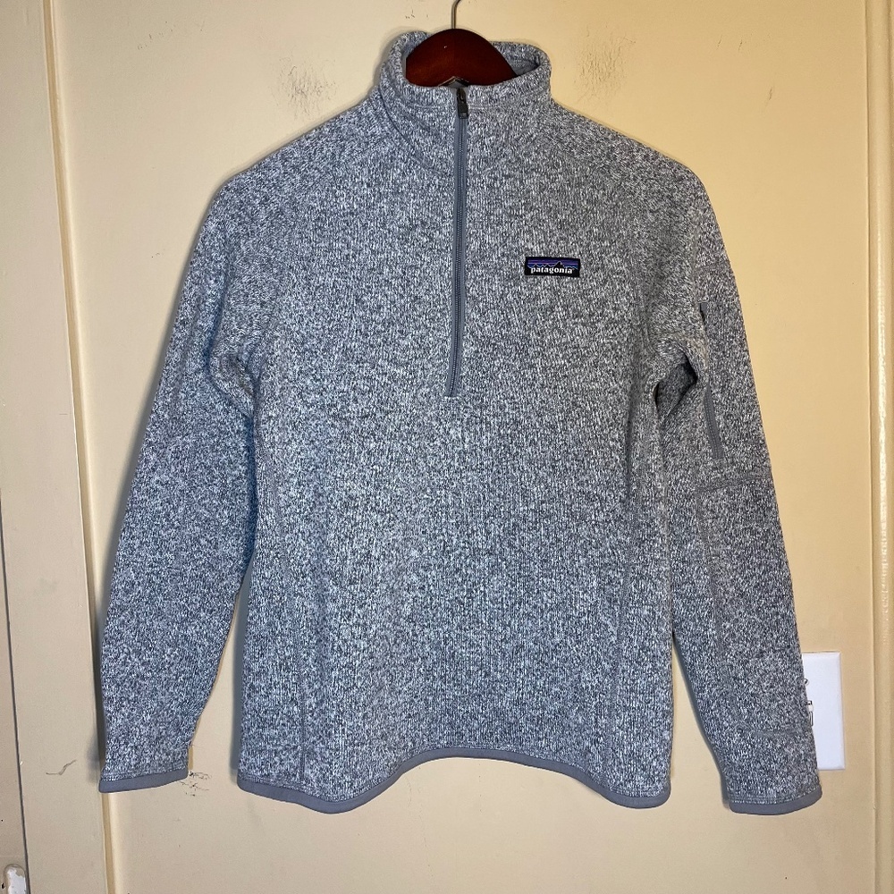 Women's Better Sweater Patagonia Light Birch White Quarter-Zip Fleece Pullover